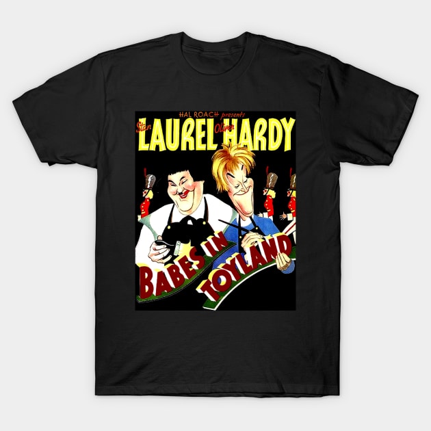 Babes in Toyland Vintage Laurel and Hardy Movie Poster Print T-Shirt by posterbobs